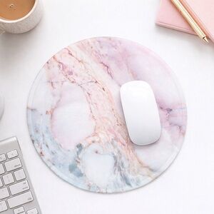 Pink Marble Mouse Pad Non-Slip Rubber Base 7.87×7.87×0.12